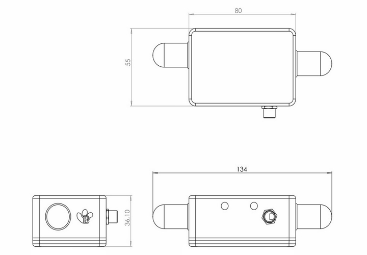 BeanDevice? 2.4GHz AX-3D 傳感器尺寸圖