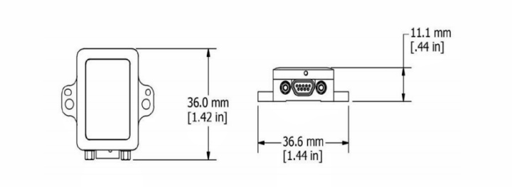 3DM-GX5-GNSS/AHRS 傳感器的尺寸圖